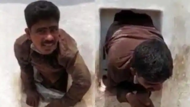 मंदिर में चोरी के लिये दीवार में किया छेद, पर खुद ही फंसा, देखें वीडियो