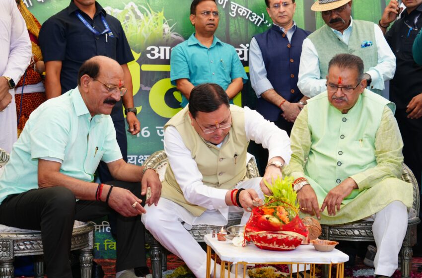 उत्तराखंड में हरेला पर्व पर रोपे गए 5 लाख पौधे, सीएम धामी ने रोपा रुद्राक्ष का पौधा