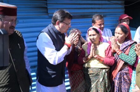 सीएम ने किया आपदा प्रभावित क्षेत्र भौंर का स्थलीय निरीक्षण